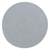 Tafel placemat/onderlegger - rond - lichtgrijs - katoen - 38 cm - Ontbijt/lunch/diner placemats