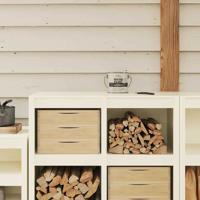 VidaXL Houtverf wit 16,5 x 16,5 x 16 cm wandprint