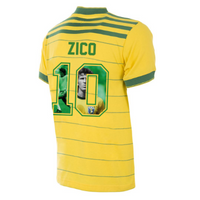 Brazilië Retro Voetbalshirt 1984 + Zico 10 (Photo Style) - thumbnail