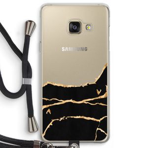 Gouden marmer: Samsung Galaxy A3 (2016) Transparant Hoesje met koord