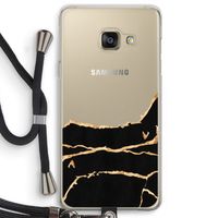 Gouden marmer: Samsung Galaxy A3 (2016) Transparant Hoesje met koord