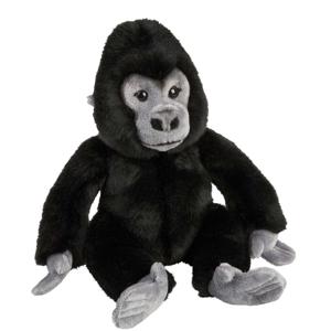 Pluche gorilla knuffel - aap/apen - zwart - 28 cm - speelgoed - knuffeldieren - voor kinderen