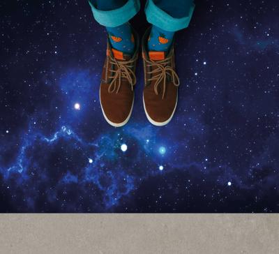 Moderne vinyl tapijt Heldere sterren met blauwe ruimte