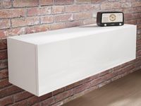 Tv-meubel KINGSTON 1 klapdeur 105 cm wit/hoogglans wit zonder salontafel - thumbnail