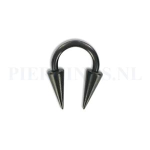 Circulair barbell zwart 1.2 mm long cones S