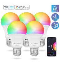 Lideka Slimme LED Smart Lampen - E27 - 9W - Set Van 5 - RGBW - Google, Alexa en Siri - thumbnail