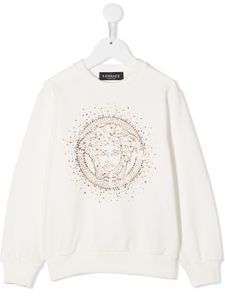 Versace Kids sweat à ornements en cristal - Blanc