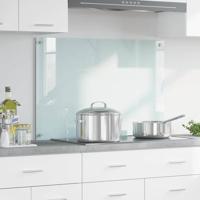 VidaXL Keuken achterwand wit 90 x 60 cm gehard glas