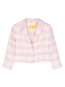 Off-White Kids blazer crop à rayures - Rose