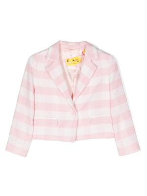 Off-White Kids blazer crop à rayures - Rose