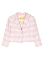 Off-White Kids blazer crop à rayures - Rose