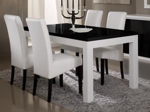 Eettafel ROMEO 160 cm hoogglans wit/hoogglans zwart