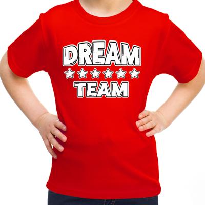 Sport T-shirt jongens/meisjes - Dream team - rood - sportdag - sportkleding voor kinderen