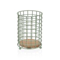 Bestekorganizer Versa Groen Hout Rubberwood Staal Ijzer 12,5 x 17,5 x 12,5 cm