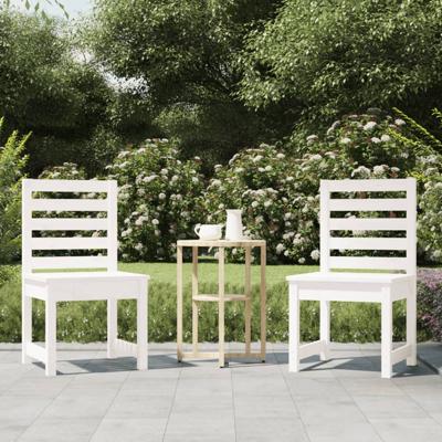 Tuinstoelen 2 st 50x48x91,5 cm massief grenenhout wit