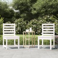 Tuinstoelen 2 st 50x48x91,5 cm massief grenenhout wit