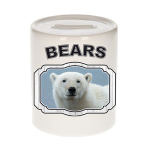 Dieren witte ijsbeer spaarpot - bears/ ijsberen spaarpotten kinderen 9 cm