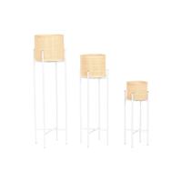 Grondlegger Home ESPRIT Wit Natuurlijk Metaal Bamboe 31 x 31 x 103 cm (3 Onderdelen)