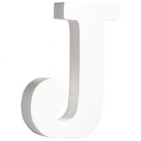 Witte houten letter J 11 cm   -