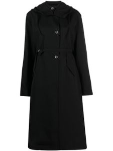 Jil Sander manteau en laine à capuche - Noir