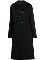 Jil Sander manteau en laine à capuche - Noir - thumbnail