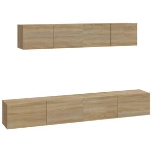 The Living Store TV-meubelset Sonoma Eiken - 60x30x30cm - 80x30x30cm - Stevig en praktisch design