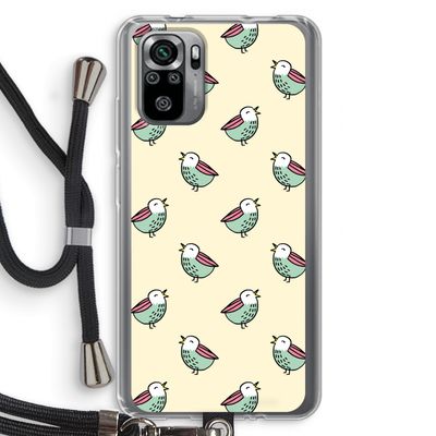 Vogeltjes: Xiaomi Redmi Note 10S Transparant Hoesje met koord