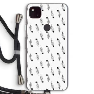 Pluimen: Pixel 4a 5G Transparant Hoesje met koord