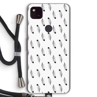 Pluimen: Pixel 4a 5G Transparant Hoesje met koord