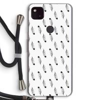 Pluimen: Pixel 4a 5G Transparant Hoesje met koord