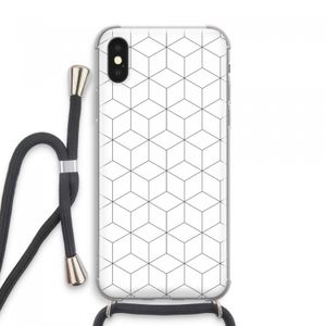 Zwart-witte kubussen: iPhone XS Max Transparant Hoesje met koord