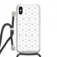 Zwart-witte kubussen: iPhone XS Max Transparant Hoesje met koord