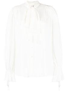 PINKO chemise drapée à détail de nœud - Blanc