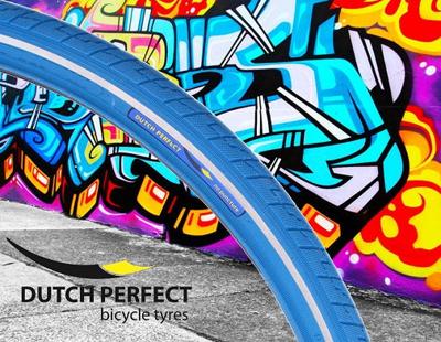 DUTCH PERFECT Dutchperfect buitenband 28 x1.40" / 40-622 anti-lek blauw met reflectie