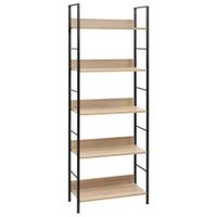 Boekenkast 5 schappen 60x27,6x158,5 cm spaanplaat eikenkleurig