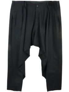 Yohji Yamamoto pantalon en laine à coupe sarouel - Noir