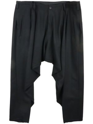 Yohji Yamamoto pantalon en laine à coupe sarouel - Noir