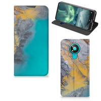 Nokia 3.4 Standcase Marble Blue Gold - thumbnail