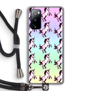 Musketon Unicorn: Samsung Galaxy S20 FE / S20 FE 5G Transparant Hoesje met koord
