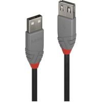 Lindy 36701 0.5m USB A USB A Mannelijk Vrouwelijk Zwart, Grijs USB-kabel