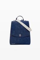 Kleine rugzak met klep en gravures - BLUE - U