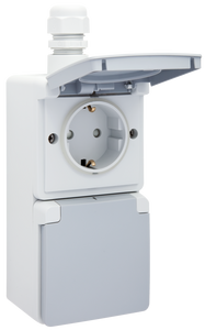 Niko Hydro stopcontact 2-voudig waterdicht grijs