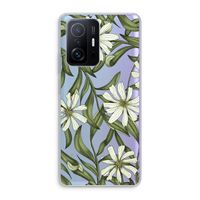Wit bloemenpatroon: Xiaomi 11T Pro Transparant Hoesje Wit bloemenpatroon: Xiaomi 11T Pro Transparant Hoesje