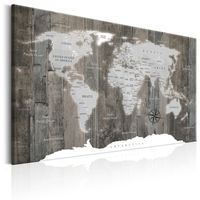 Schilderij - Wereldkaart , Verhalen van hout II , Houtlook
