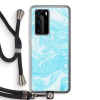 Waterverf blauw: Huawei P40 Pro Transparant Hoesje met koord