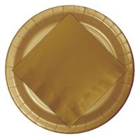 24x Gouden wegwerp bordjes van karton 23 cm   -