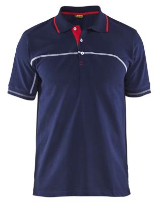 Blåkläder Poloshirt 33891050 | Marineblauw/Rood | Maat L - 7330509479728