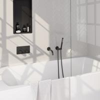 Inbouwthermostaat set Brauer Carving Met Drukknoppen Incl Baduitloop Mat Zwart (Keuze Handdouche)