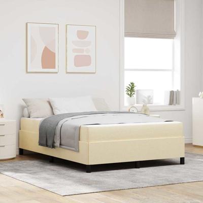 Boxspring bed Crème en Zwart 140 x 200 cm