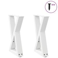 Salontafelpoten 2 st 28x(42-43,3) cm staal wit